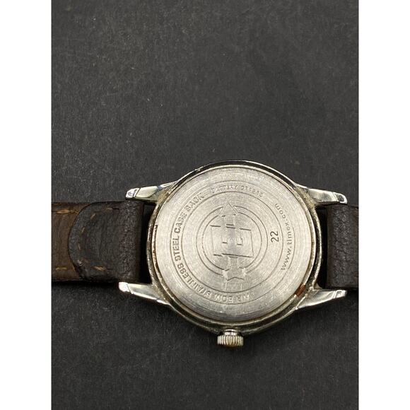 Timex Expedition Watch Women's Silver Tone 22 Indiglo WR50 Brown Leather Band - Picture 7 of 14